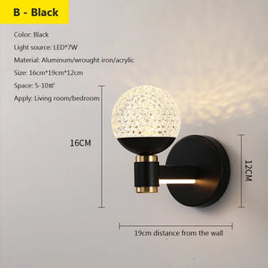 Luxury modern LED wall light with warm decorative design