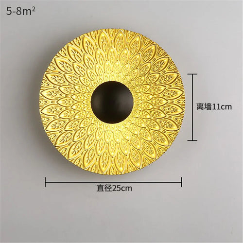 Nordic round metal LED wall light for modern interiors - vue 15 sur 23