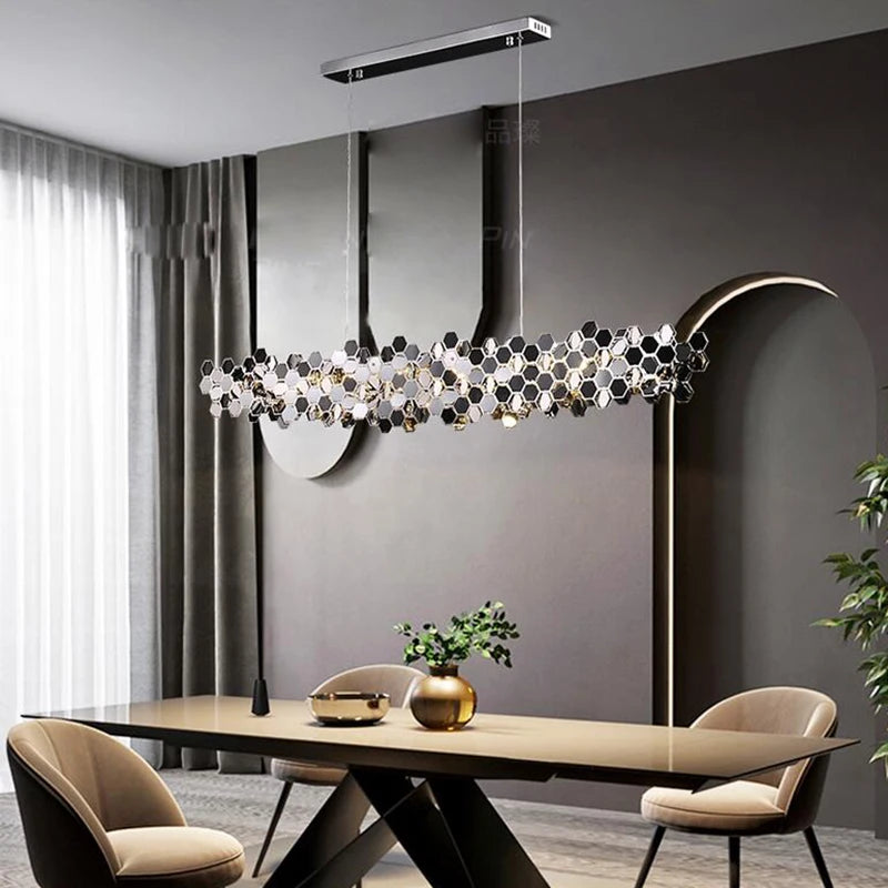 High-end minimalist chandelier for modern dining room - vue 3 sur 6