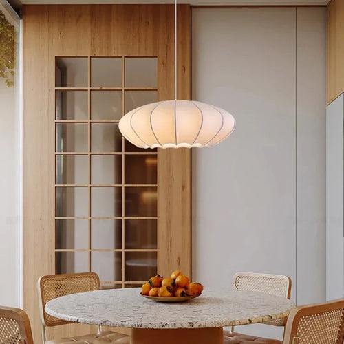 Chinese retro silk chandelier, minimalist style for interior decor - vue 5 sur 12