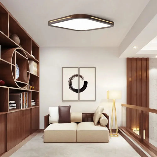 Ultra-slim ceiling light with gold line - vue 4 sur 5