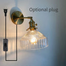 Modern vintage glass wall light for bedroom, mirror, hallway, bedside, cafe, restaurant, switch and plug