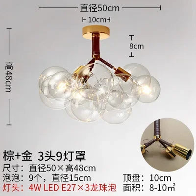 Modern bubble glass chandelier for interior decoration