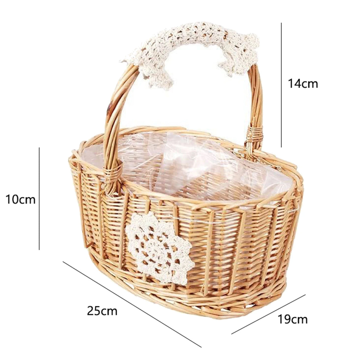 wedding flower basket with bow tie large capacity versatile - vue 14 sur 16