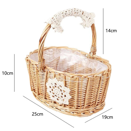 wedding flower basket with bow tie large capacity versatile - vue 15 sur 16