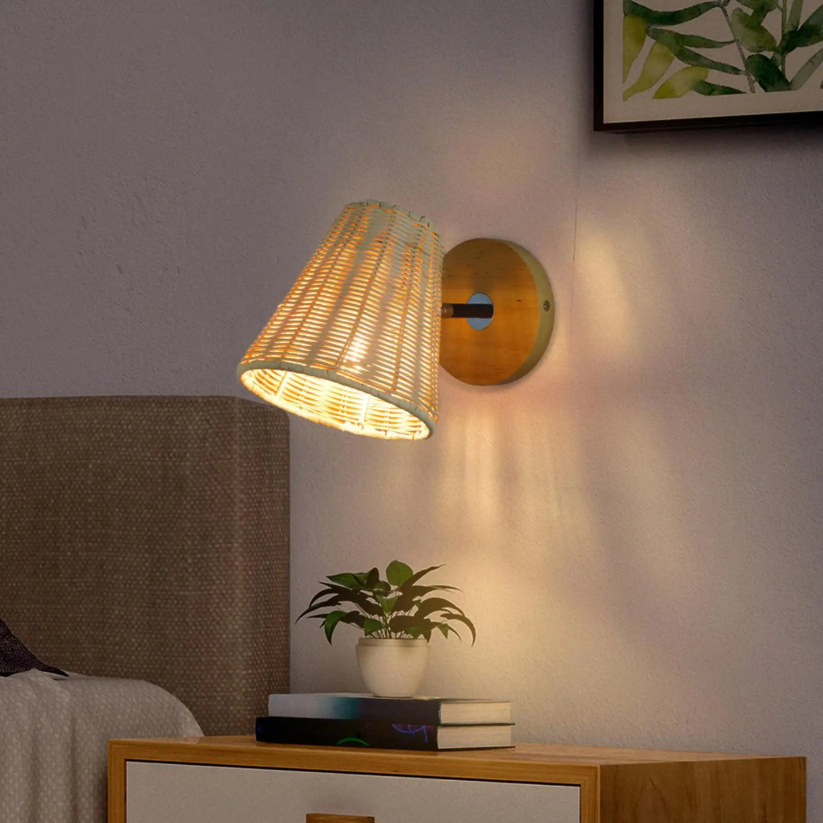 Rattan wall lights - vue 3 sur 6