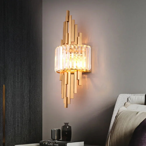 Modern elegant crystal LED wall light - vue 3 sur 9