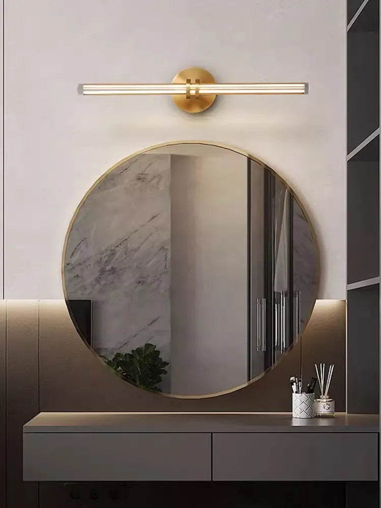 Crystal and copper wall light for modern decor