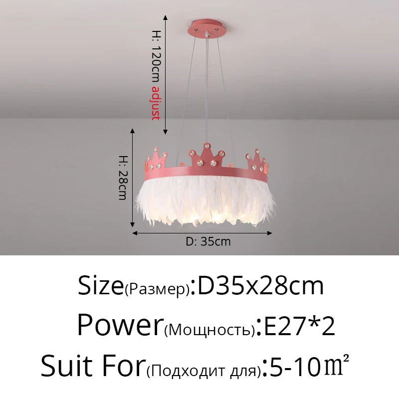Simple nordic luxury chandelier with crystal feather pendant - vue 11 sur 12