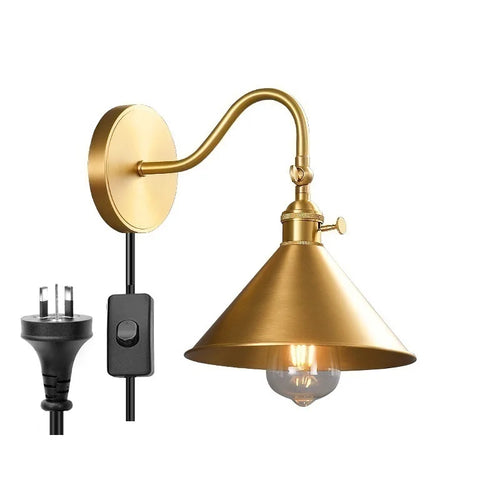Modern copper wall light with adjustable edison LED pull chain by IWHD - vue 17 sur 23