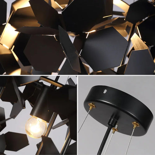 Modern iron pendant light Scandinavian design for elegant interior - vue 5 sur 7