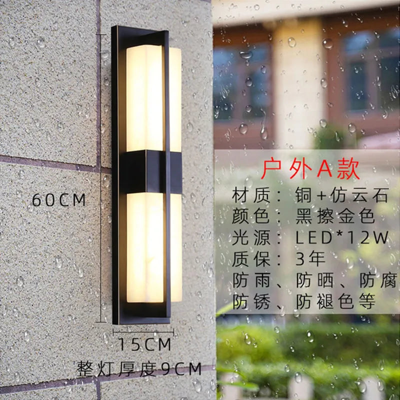 Modern waterproof outdoor wall light for decorative lighting