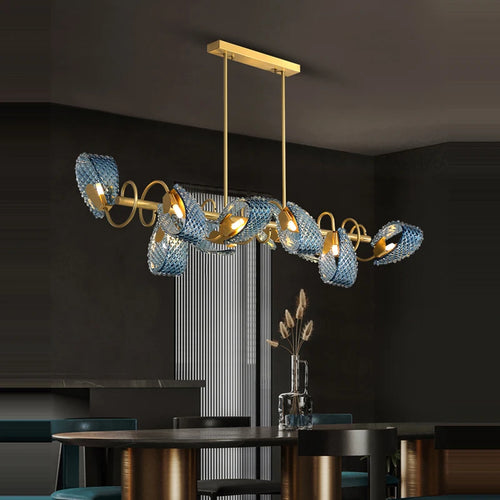 Crystal glass LED pendant chandelier for lighting - vue 5 sur 21