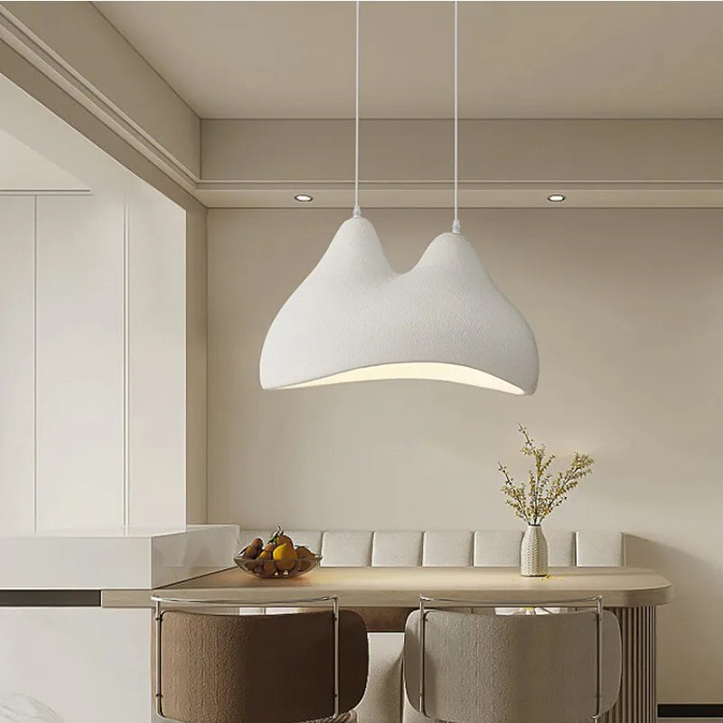 Nordic Wabi Sabi E27 pendant light cream style for bedroom and dining LED