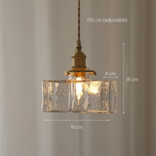 Modern minimalist Japanese glass chandelier with LED lighting - vue 10 sur 9