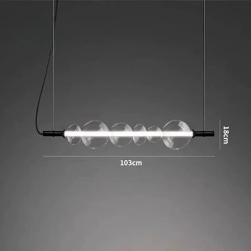 Glass pendant chandelier with LED lights for modern decor - vue 5 sur 9