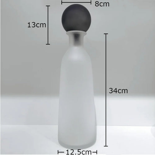 frosted glass vase for artificial flowers modern decoration - vue 17 sur 21