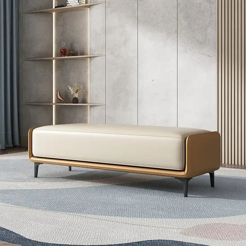 designer Italian leather stools for living room and bedroom - vue 10 sur 15