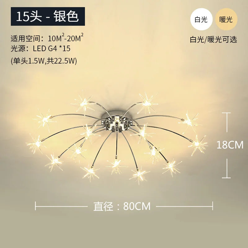 Modern LED star ceiling light for indoor lighting