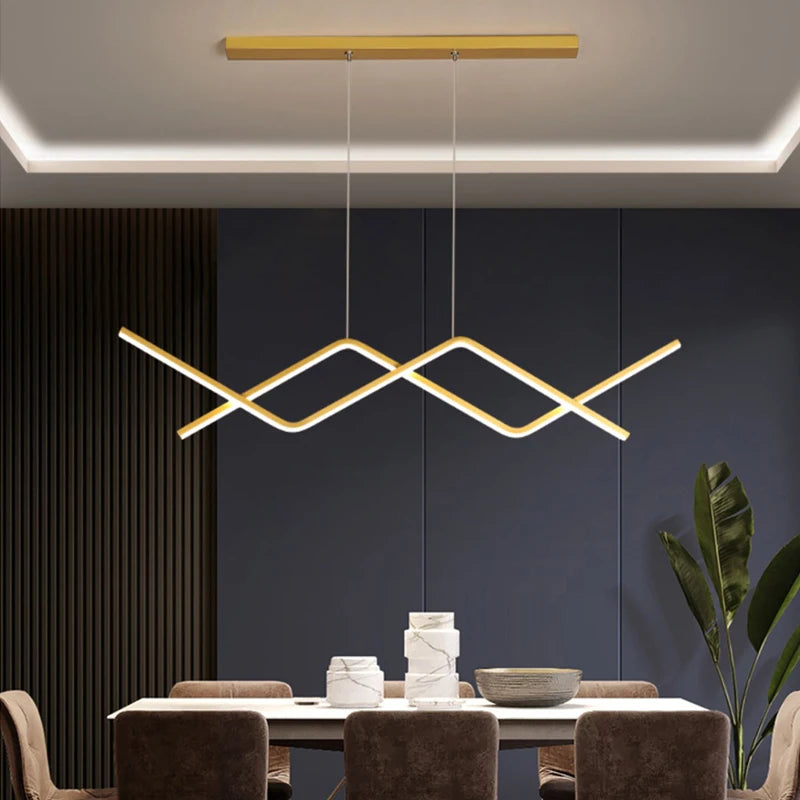 Modern LED chandelier with remote control for elegant interior