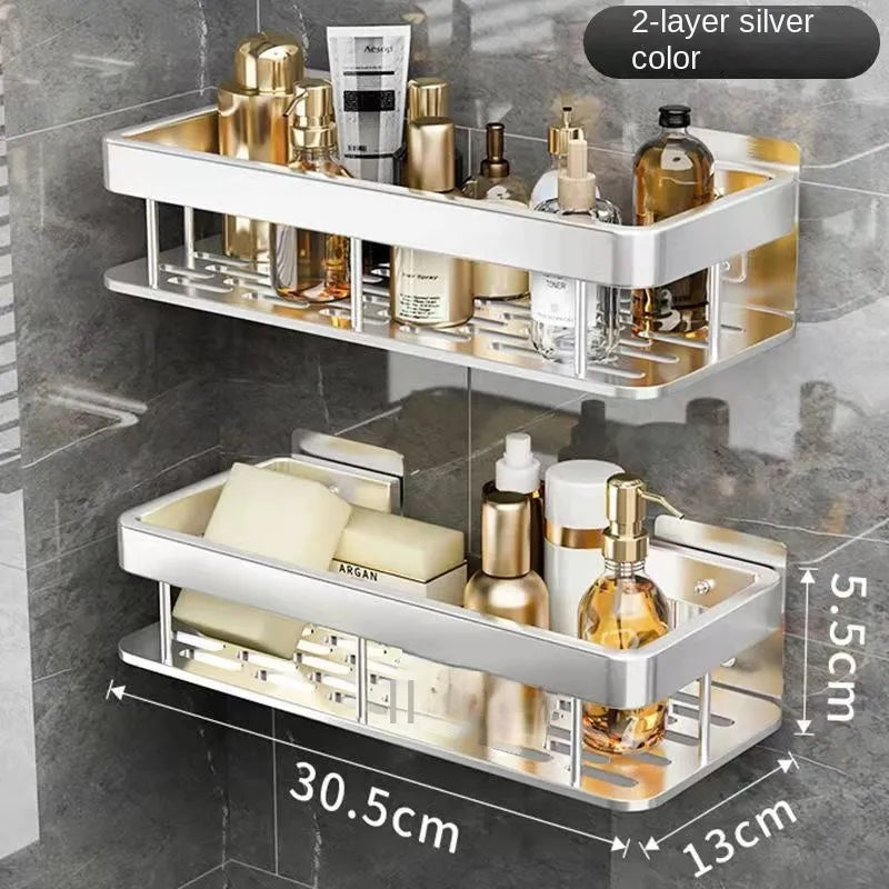 luxury rustproof wall shelves for bathroom accessories - vue 16 sur 17