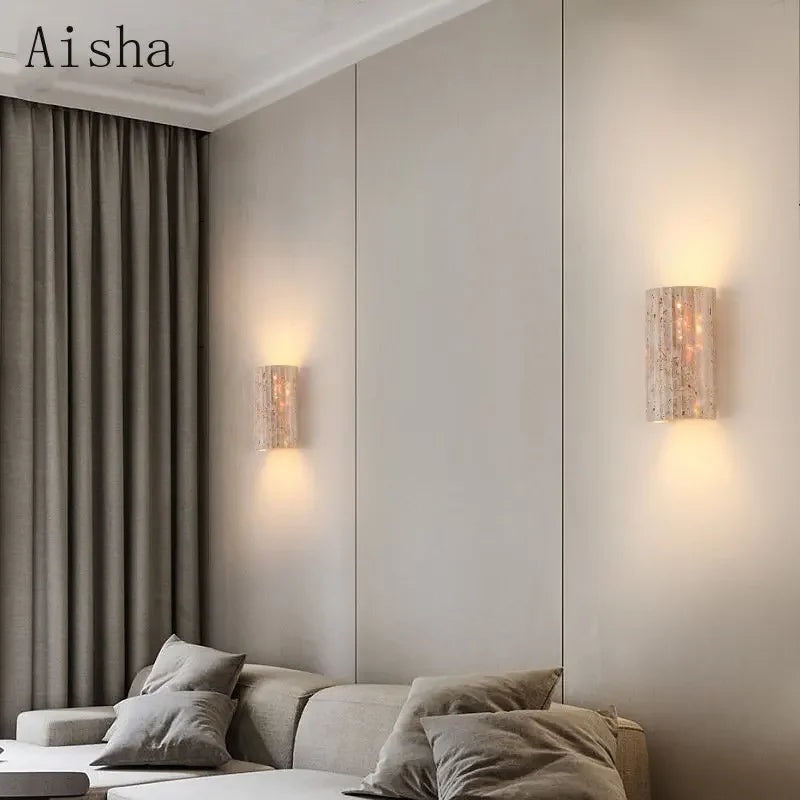 Decorative stone outdoor retro wall light