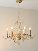 Antique gold metal chandelier with crystal decoration