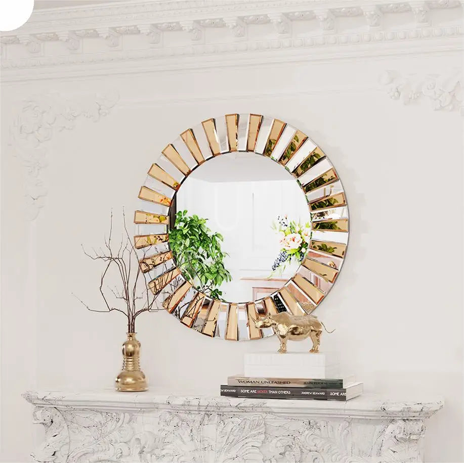 round star-shaped decorative wall mirror for an elegant touch - vue 3 sur 6