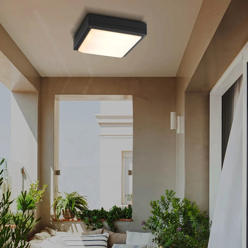 Waterproof outdoor ceiling light for garden and terrace lighting - vue 6 sur 8