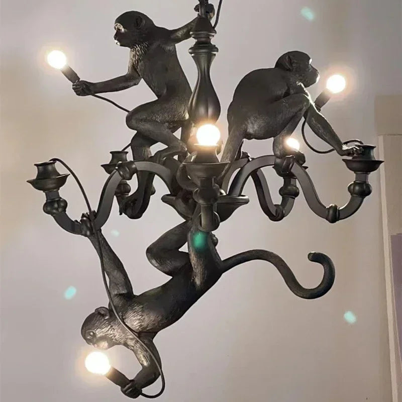 Creative retro monkey chandelier for cafés and restaurants