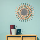 decorative rattan hanging mirror for rural home
