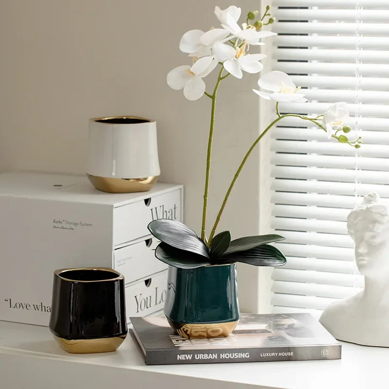 decorative and colorful Nordic ceramic flower pots