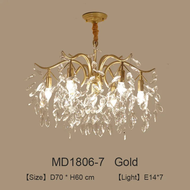 Luxury nordic crystal LED chandelier decoration - vue 8 sur 14