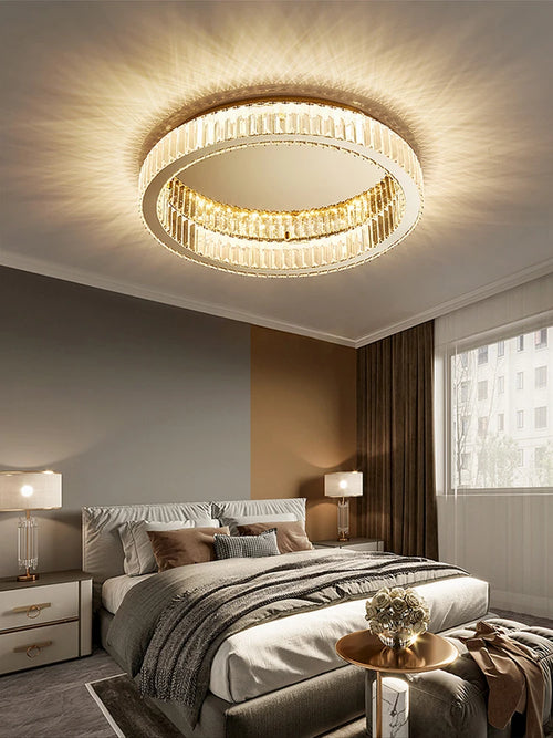 lustre rond en cristal dimmable led de luxe - vue 2 sur 11