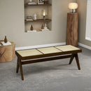solid rattan bench lounge chair and versatile retro ottoman