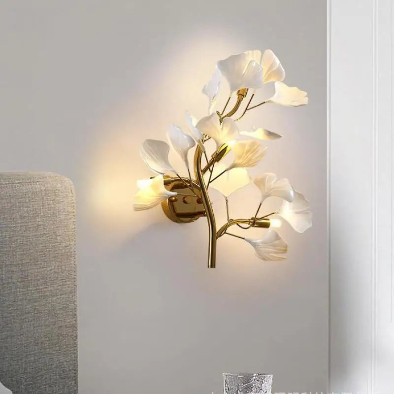 Ginkgo LED wall light for elegant hall and living room