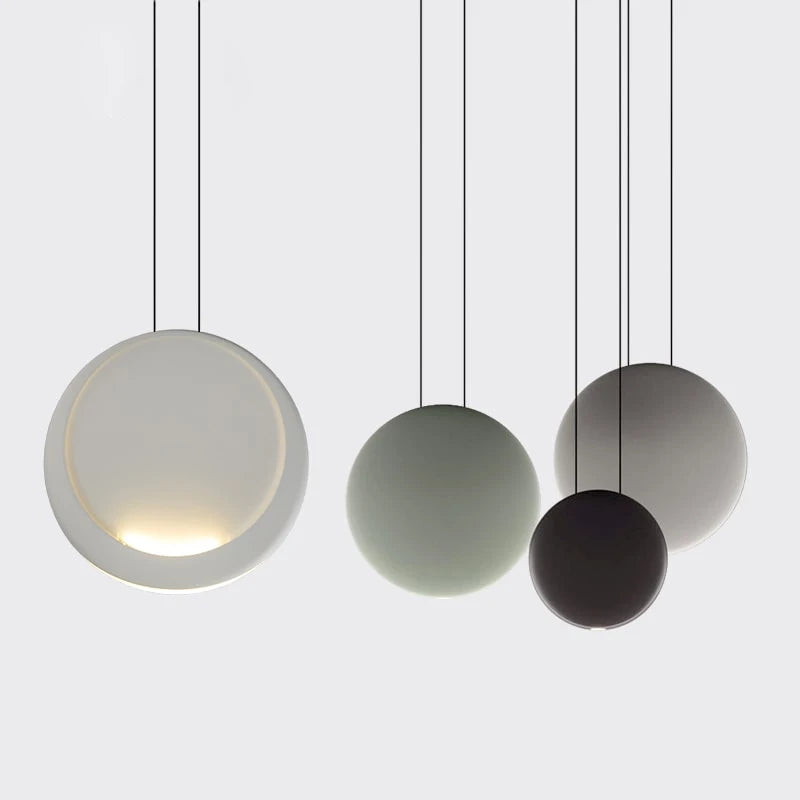 Nordic bar LED pendant light modern round resin drop chandelier