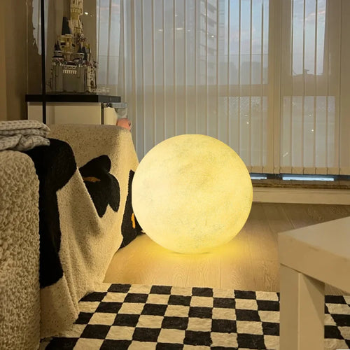 Moon-shaped floor lamp for aesthetic interior decoration - vue 3 sur 10