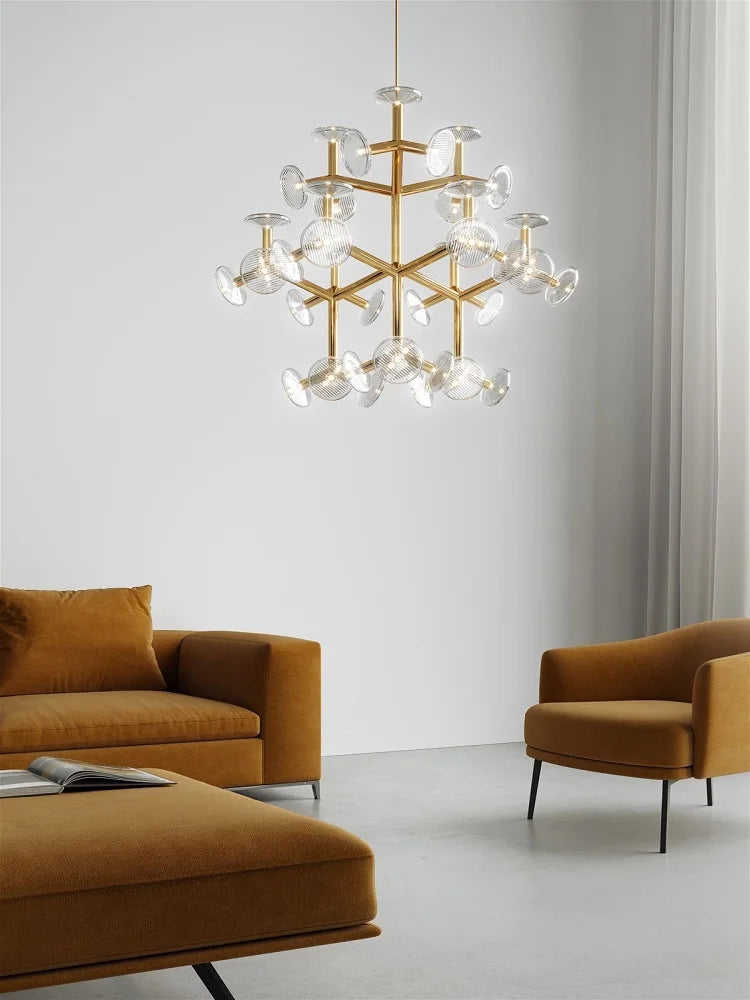 Postmodern glass chandelier American style for interior decoration