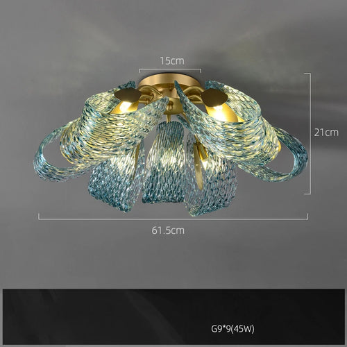 lustre suspendu en verre cristal éclairage moderne pour intérieur - vue 21 sur 21