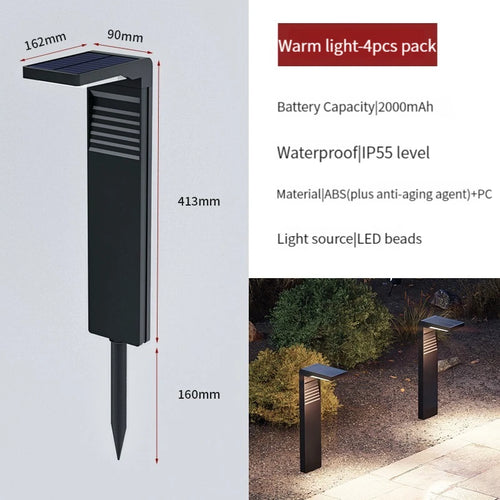 Solar LED garden landscape lamp IP55 waterproof outdoor standing light with ground spike - vue 11 sur 13