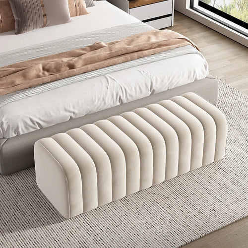 Nordic velvet bench soft and elegant footrest - vue 12 sur 14