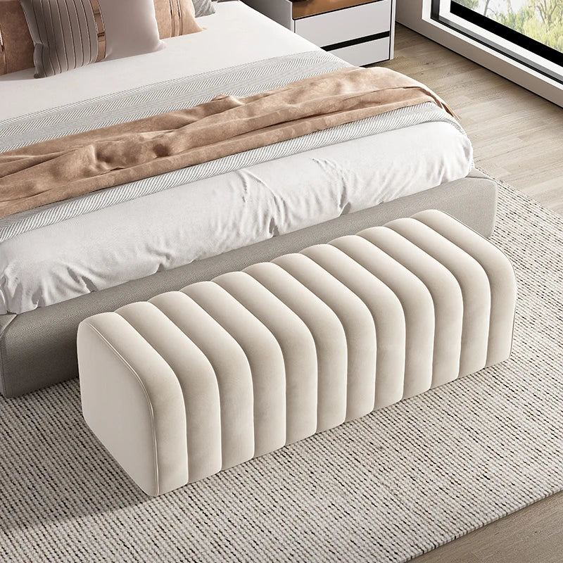 Nordic velvet bench soft and elegant footrest - vue 11 sur 14
