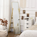 floor mirror with wooden frame and elegant stand