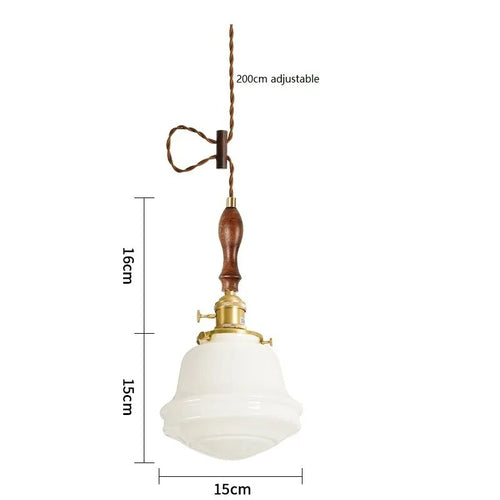 Milky white glass LED pendant light - vue 16 sur 30