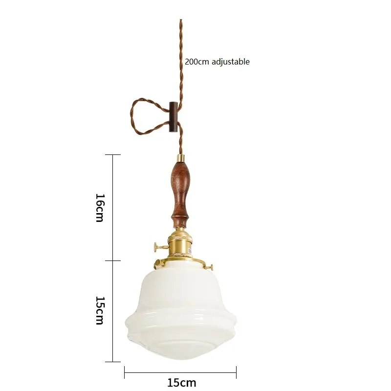 Milky white glass LED pendant light - vue 15 sur 30