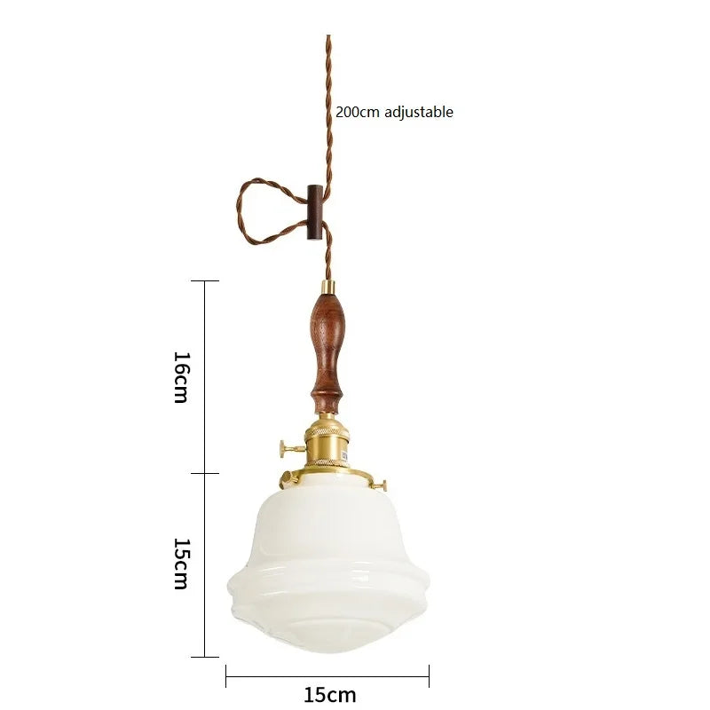 Iwhd modern Nordic style glass and copper LED pendant light - vue 21 sur 28