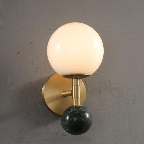 Modern Nordic copper and marble LED wall light luxury decoration - vue 5 sur 6