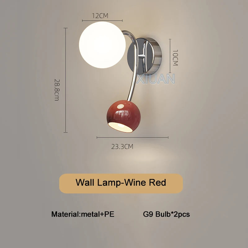Long LED pendant chandelier with round globe shade
