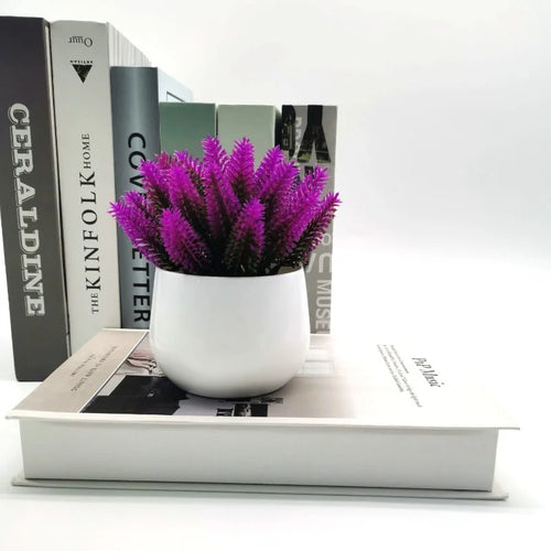 Artificial lavender plants for indoor and office decoration - vue 9 sur 11
